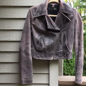 Roberto Cavalli Distressed leather jacket
